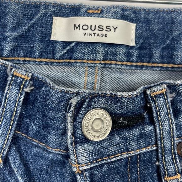 Moussy Vintage Ideal Tapered Jeans in Blue Size 25 Distressed Japanese Denim - Picture 8 of 16